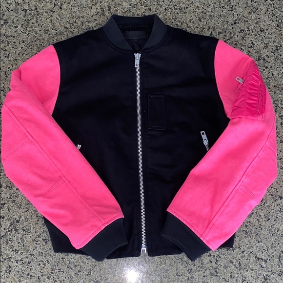rag & bone Jackets & Blazers - Rag & Bone Black/Pink Dani Bomber